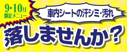 車内シートの汚れ・汗シミ落としませんか